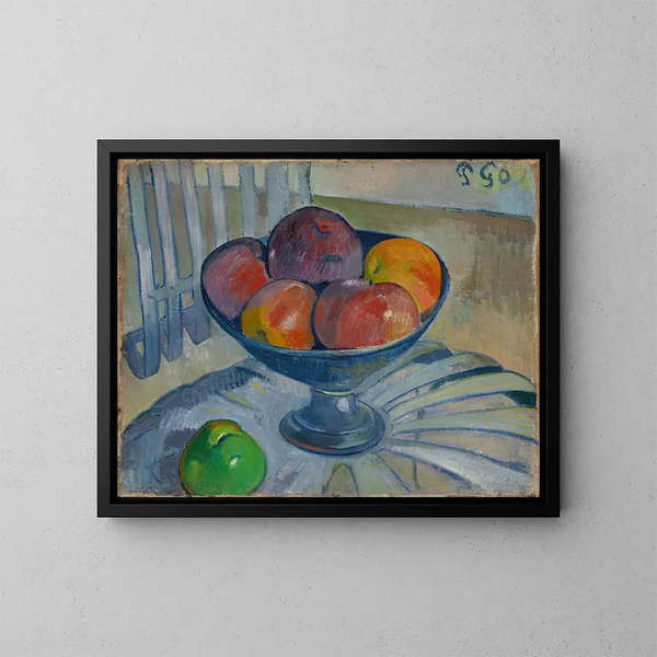 Piatto di frutta su una sedia da giardino - Paul Gauguin — quadro incorniciato alla parete