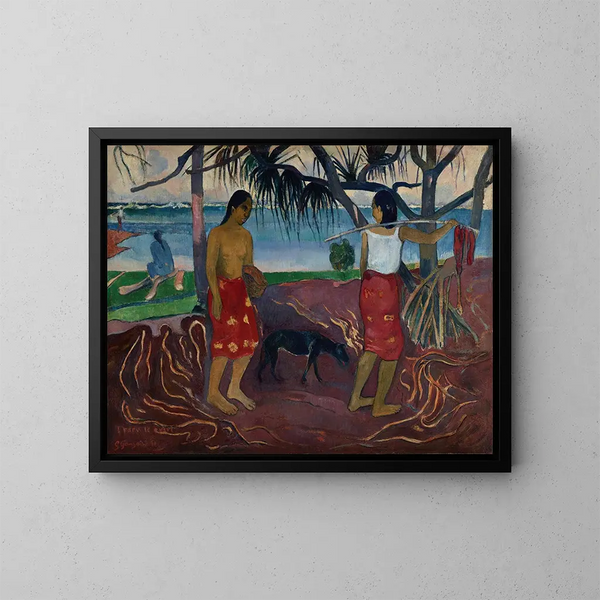 Le Raro te Oviri sous le Pandanus - Paul Gauguin — quadro incorniciato alla parete