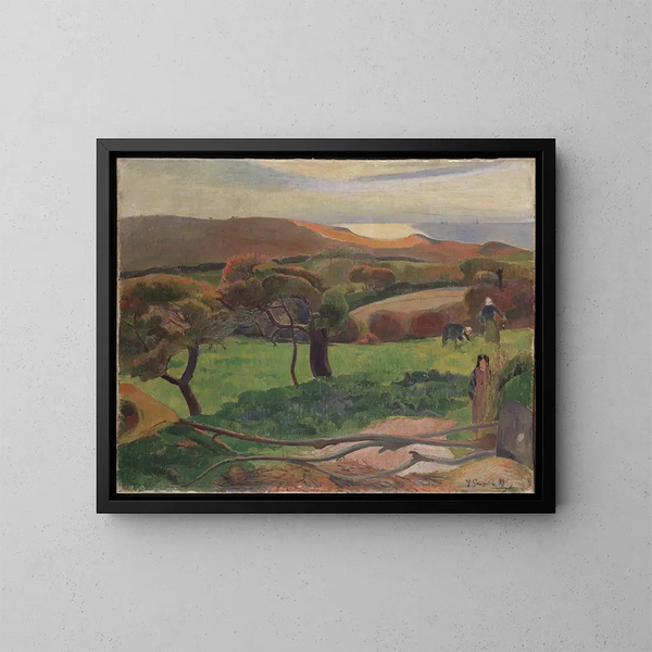Paesaggio di Bretagna - Paul Gauguin — quadro incorniciato alla parete