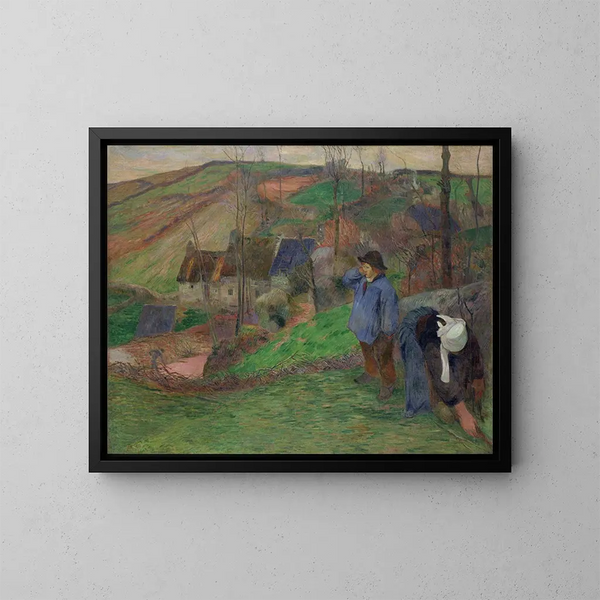 Paesaggio di Bretagna - Paul Gauguin — quadro incorniciato alla parete