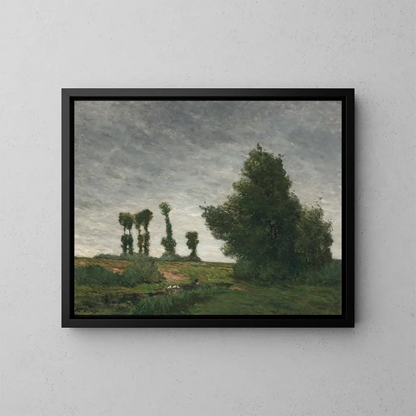 Paesaggio con pioppi - Paul Gauguin — quadro incorniciato alla parete