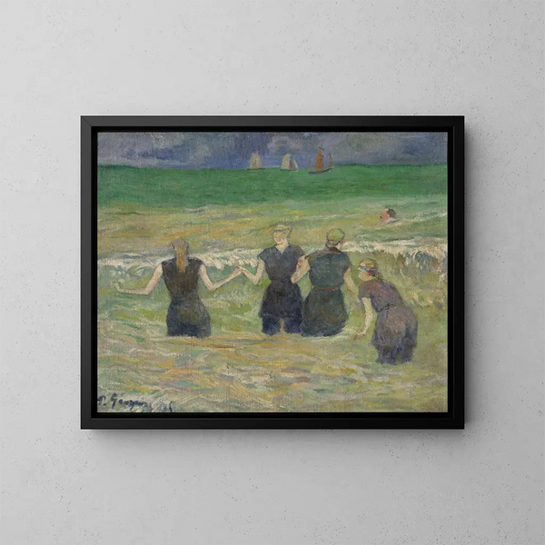 Donne che si bagnano - Paul Gauguin — quadro incorniciato alla parete