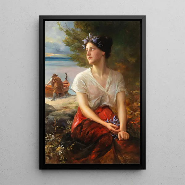 La jolie pêcheuse - Paul Hermann Wagner — quadro incorniciato alla parete