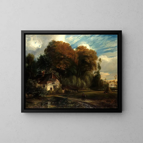 Il padiglione dei guardiani nella foresta di Compiègne - Paul Huet — quadro incorniciato alla parete