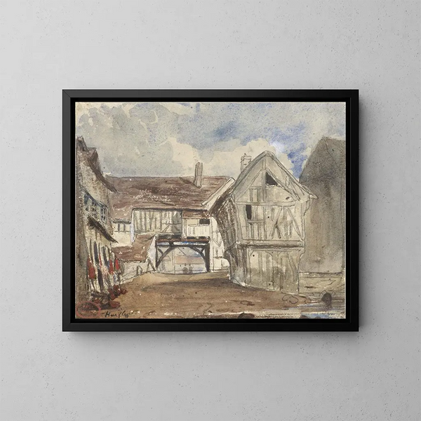 Vista di Honfleur - Paul Huet — quadro incorniciato alla parete