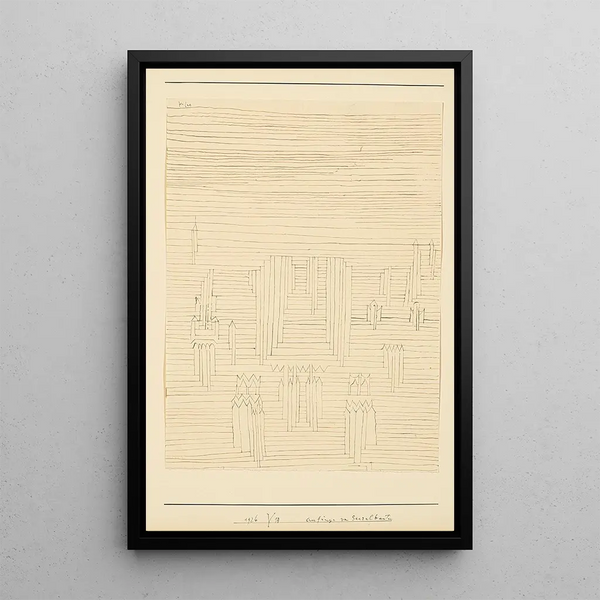 Débuts des constructions sacrées - Paul Klee — quadro incorniciato alla parete