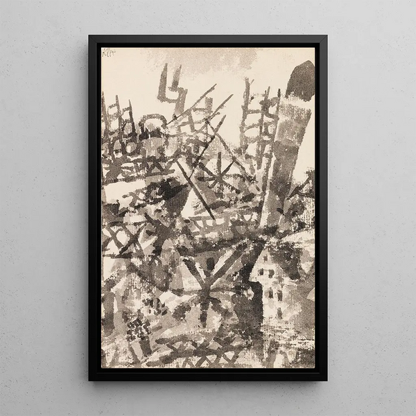 La guerra traverse une località - Paul Klee — quadro incorniciato alla parete