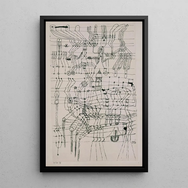 Disegno Annodato nello Stile di una Rete - Paul Klee — quadro incorniciato alla parete