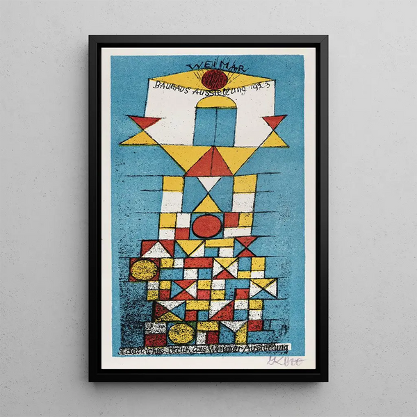 Cartolina in occasione dell'esposizione della persona eminente al Bauhaus - Paul Klee — quadro incorniciato alla parete