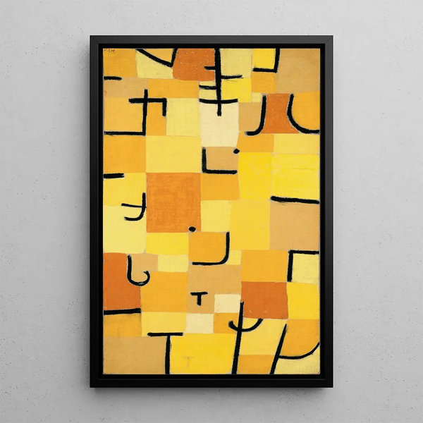 Segni in giallo - Paul Klee — quadro incorniciato alla parete