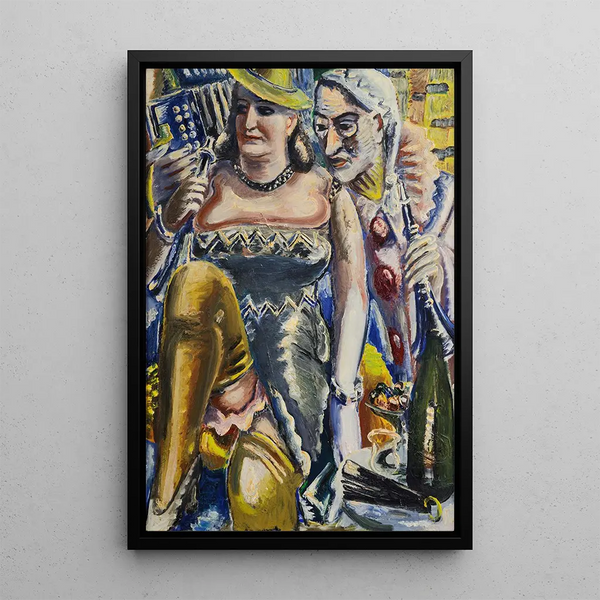 Double portrait Carnaval artista e donna - Paul Kleinschmidt — quadro incorniciato alla parete