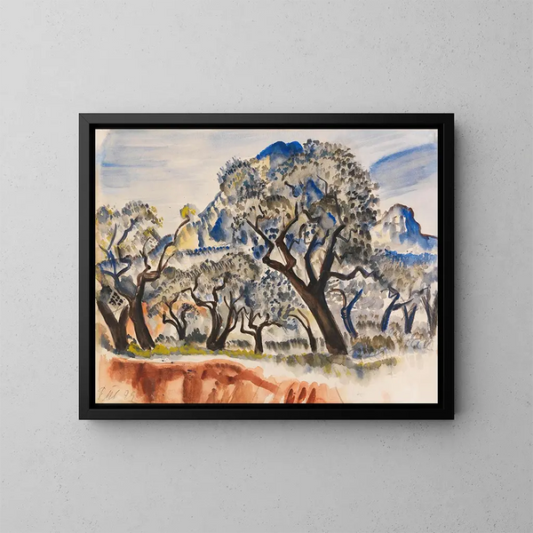 Paesaggio francese con alberi - Paul Kleinschmidt — quadro incorniciato alla parete