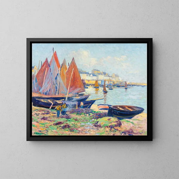 Bateaux et débardeurs - Paul Madeline — quadro incorniciato alla parete