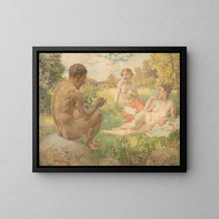 Un pomeriggio sul lago - Paul Paede — quadro incorniciato alla parete