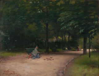Paul Peel - Feeding Birds In The Park.webp