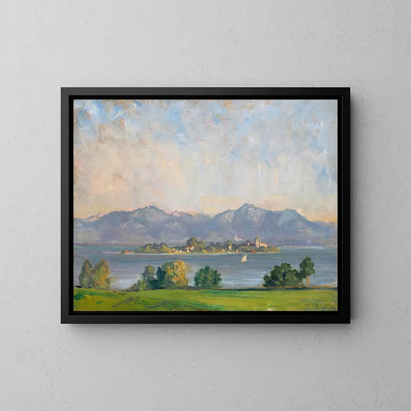 Vista su Frauenchiemsee - Paul Roloff — quadro incorniciato alla parete