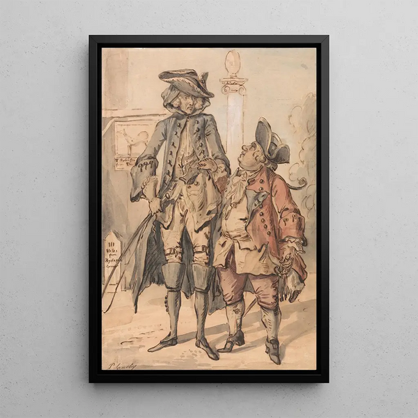 Caricatura di George Bubb Dodington e Sir Thomas Robinson - Paul Sandby — quadro incorniciato alla parete