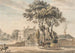 Vista nord-est della casa di Sir John Elvil a Englefield Green vicino a Egham nel Surrey - Paul Sandby — vista dell’opera
