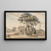 Vista nord-est della casa di Sir John Elvil a Englefield Green vicino a Egham nel Surrey - Paul Sandby — quadro incorniciato alla parete