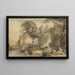 Paesaggio romantico con figure e bestiame - Paul Sandby — quadro incorniciato alla parete