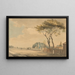 Vista sud-est dei giardini della casa di Sir John Elwill Elvills Englefield Green vicino a Egham Surrey - Paul Sandby — quadro incorniciato alla parete