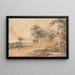 Paesaggio con fattoria, personaggi e stagno - Paul Sandby Munn — quadro incorniciato alla parete