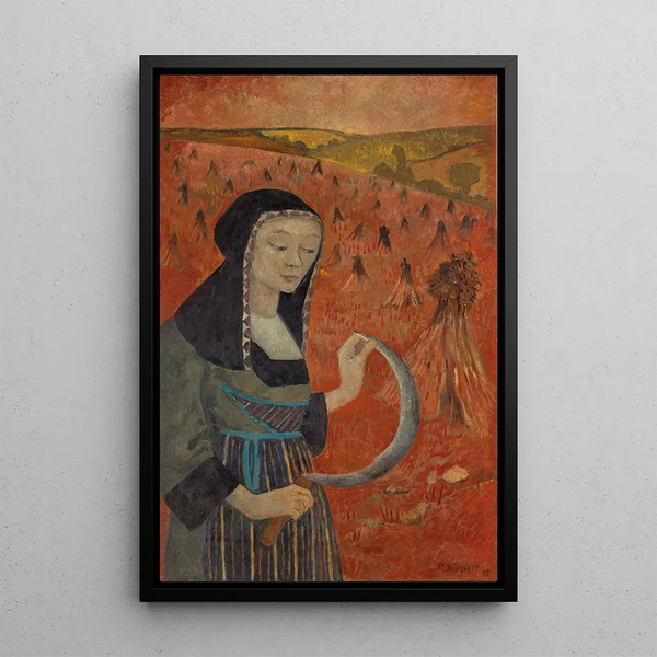 Bretonne la falce in un campo di grano nero - Paul Sérusier — quadro incorniciato alla parete
