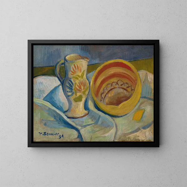 Natura morta con brocca bianca e ciotola gialla - Paul Sérusier — quadro incorniciato alla parete