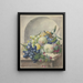 Morceau di frutta in una nicchia su un tavolo in marmo prugne pesche uva e more - Paul Theodor van Brussel — quadro incorniciato alla parete