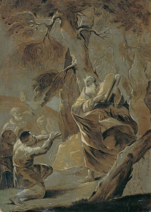 Moïse apporta la Loi dal monte Sinai - Paul Troger — quadro incorniciato alla parete