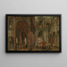 Un caprice architettonico con vista su un palazzo classico immaginario e figure eleganti - Paul Vredeman de Vries — quadro incorniciato alla parete