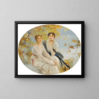 Ritratto di due giovani donne - Paul Émile Chabas — quadro incorniciato alla parete