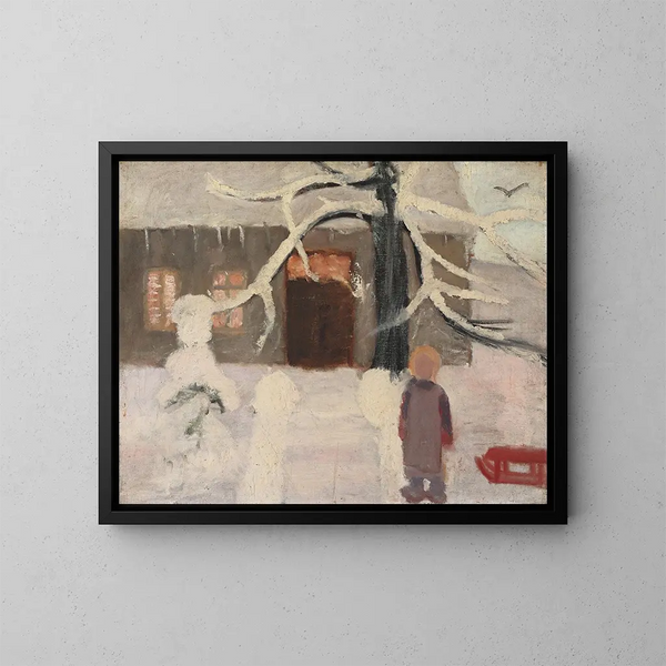 Ragazzo nella neve - Paula Modersohn-Becker — quadro incorniciato alla parete