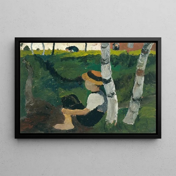 Ragazzo in cammino sotto i pioppi - Paula Modersohn-Becker — quadro incorniciato alla parete
