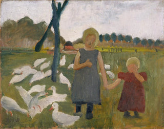 Bambini con oche - Paula Modersohn-Becker — vista dell’opera