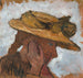 Fille con un cappello di paglia di profilo a destra - Paula Modersohn-Becker — vista dell’opera