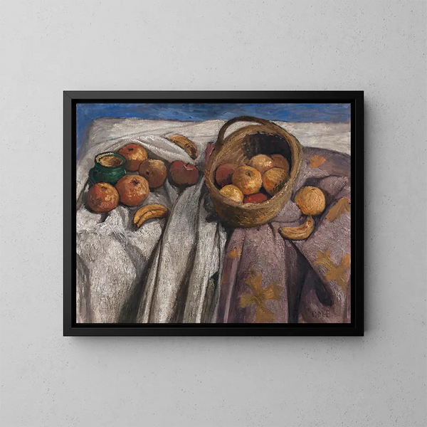 Natura morta con mele e banane - Paula Modersohn-Becker — quadro incorniciato alla parete