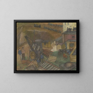 Cantieri della G. I. Farben - Pauline Kowarzik — quadro incorniciato alla parete