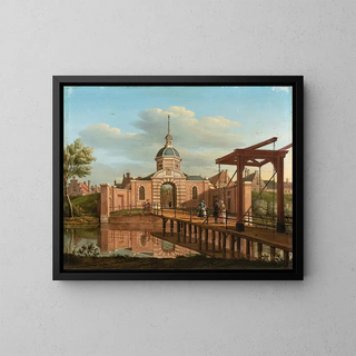 Una vista di Morspoort a Leyde - Paulus Constantijn la Fargue — quadro incorniciato alla parete