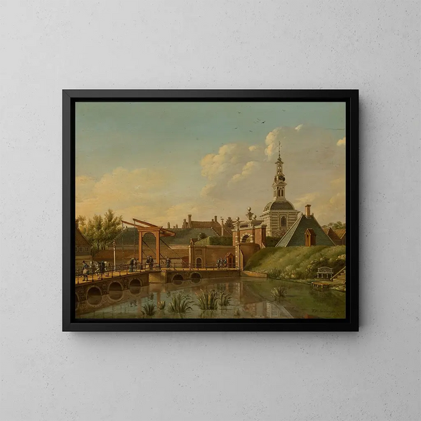 Vista della Witte Poort a Leyde - Paulus Constantijn la Fargue — quadro incorniciato alla parete