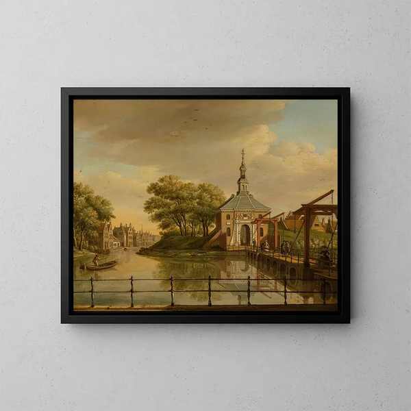 Vista della Zijlpoort a L'Aia - Paulus Constantijn la Fargue — quadro incorniciato alla parete