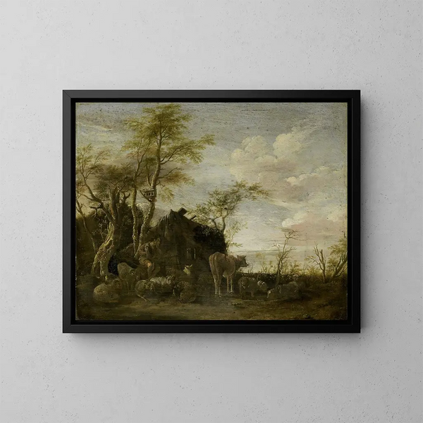 Una capanna di pastore - Paulus Potter — quadro incorniciato alla parete