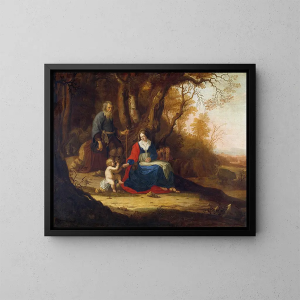 Repos pendant la fuite en Égypte - Paulus van Vianen II — quadro incorniciato alla parete