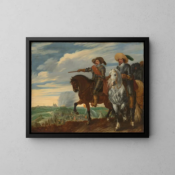 di Frédéric Henri e Ernst Casimir de Nassau-Dietz alla sede di s'Hertogenbosch - Pauwels van Hillegaert — quadro incorniciato alla parete