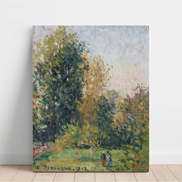 Riproduzione del dipinto Paesaggio con Due Personaggi, Éragny, Autunno - Camille Pissarro