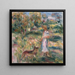 Paesaggio con donna in blu e Zaza a Cagnes - Pierre-Auguste Renoir — quadro incorniciato alla parete
