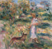 Paesaggio con donna in blu e Zaza a Cagnes - Pierre-Auguste Renoir — vista dell’opera