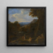 Paesaggio con il dio fiume e donne - Anonimo — quadro incorniciato alla parete