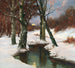 Paesaggio invernale con luna crescente - Adolf Kaufmann — vista dell’opera