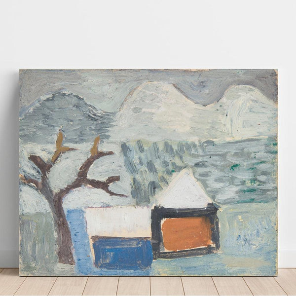Paysage d'hiver avec maisons - Sasza Blonder | Reproduction Tableau Décoration murale affiche copie